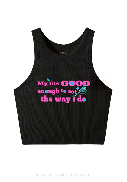 Good To Act Way Y2K Crop Tank Top Cherrykitten