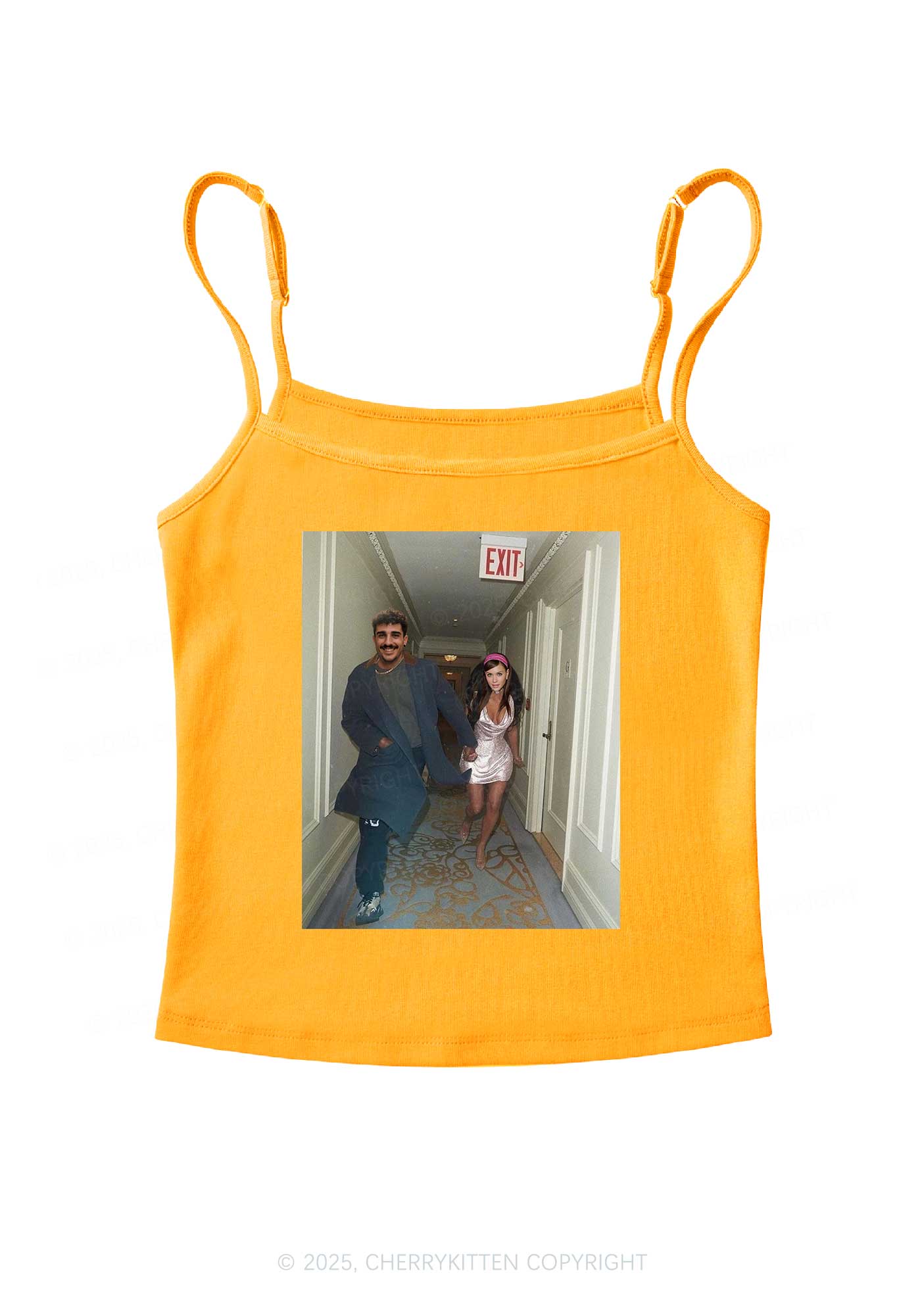 Custom Famous Hallway Photo Y2K Spaghetti Strap Cami Cherrykitten