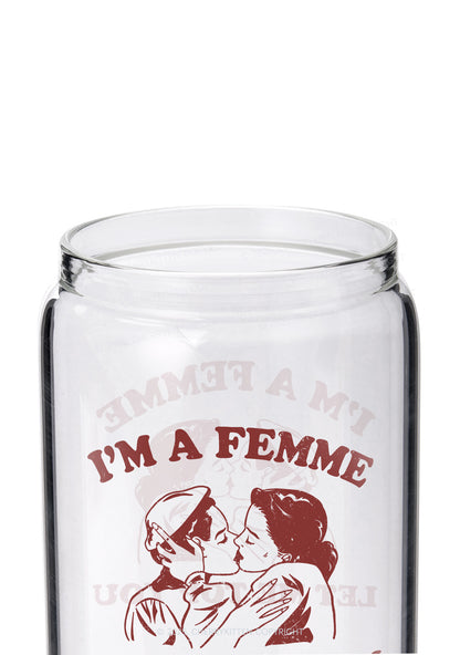 I'm A Femme Pride Y2K Printed Glass Cup Cherrykitten