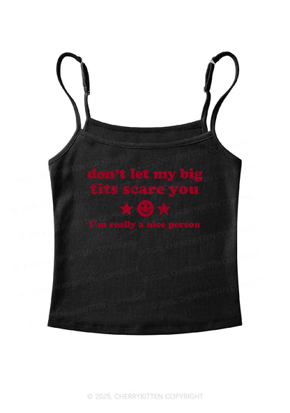Don't Let My Big Txts Scare You Y2K Spaghetti Strap Cami Cherrykitten