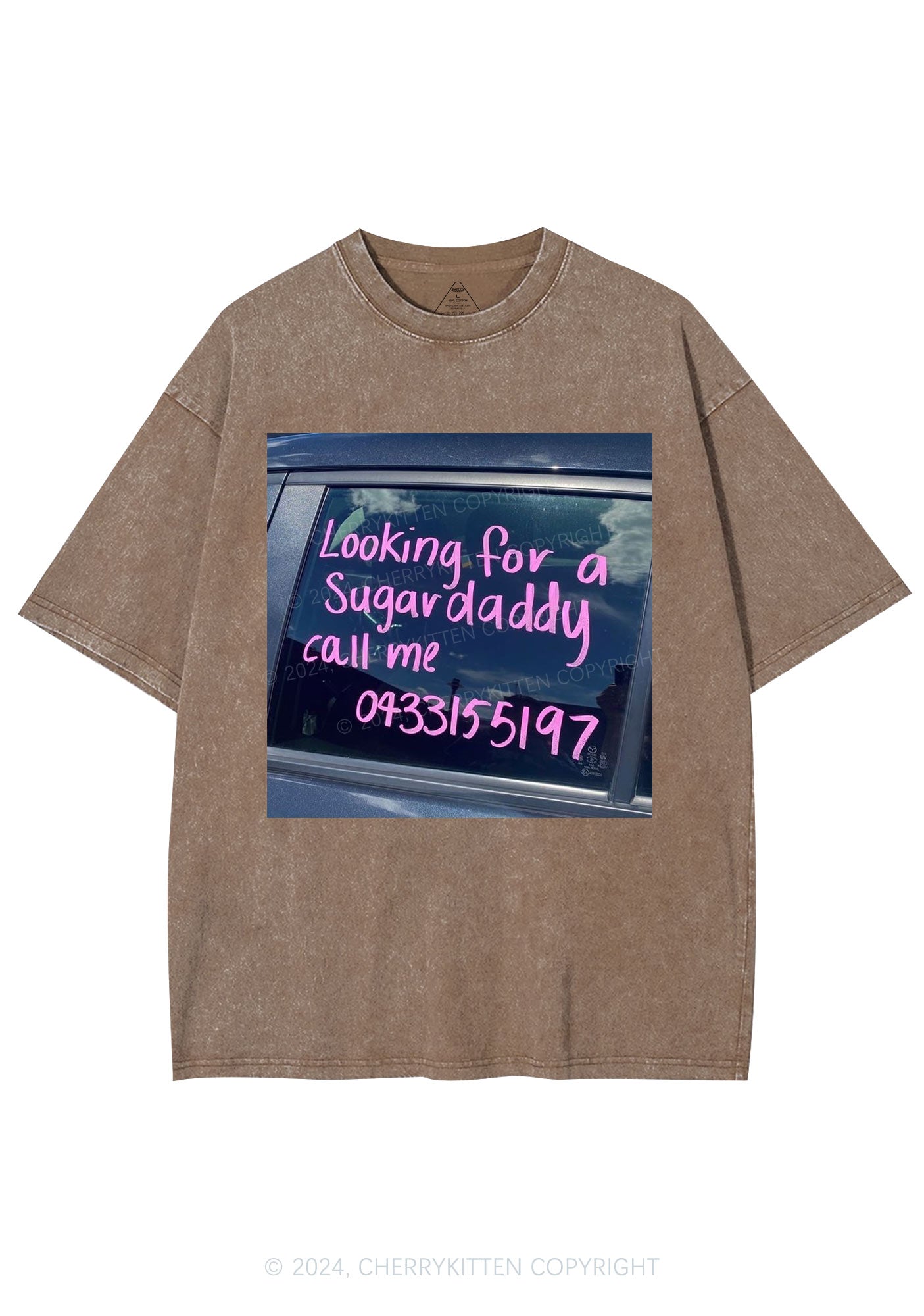 Sugar Daddy Y2K Washed Tee Cherrykitten