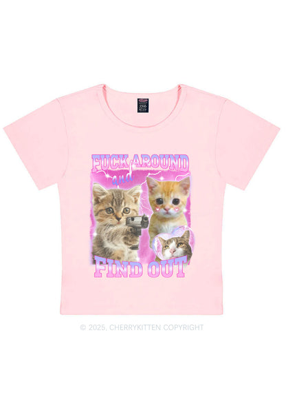 Fxxk Around Cats Y2K Baby Tee Cherrykitten