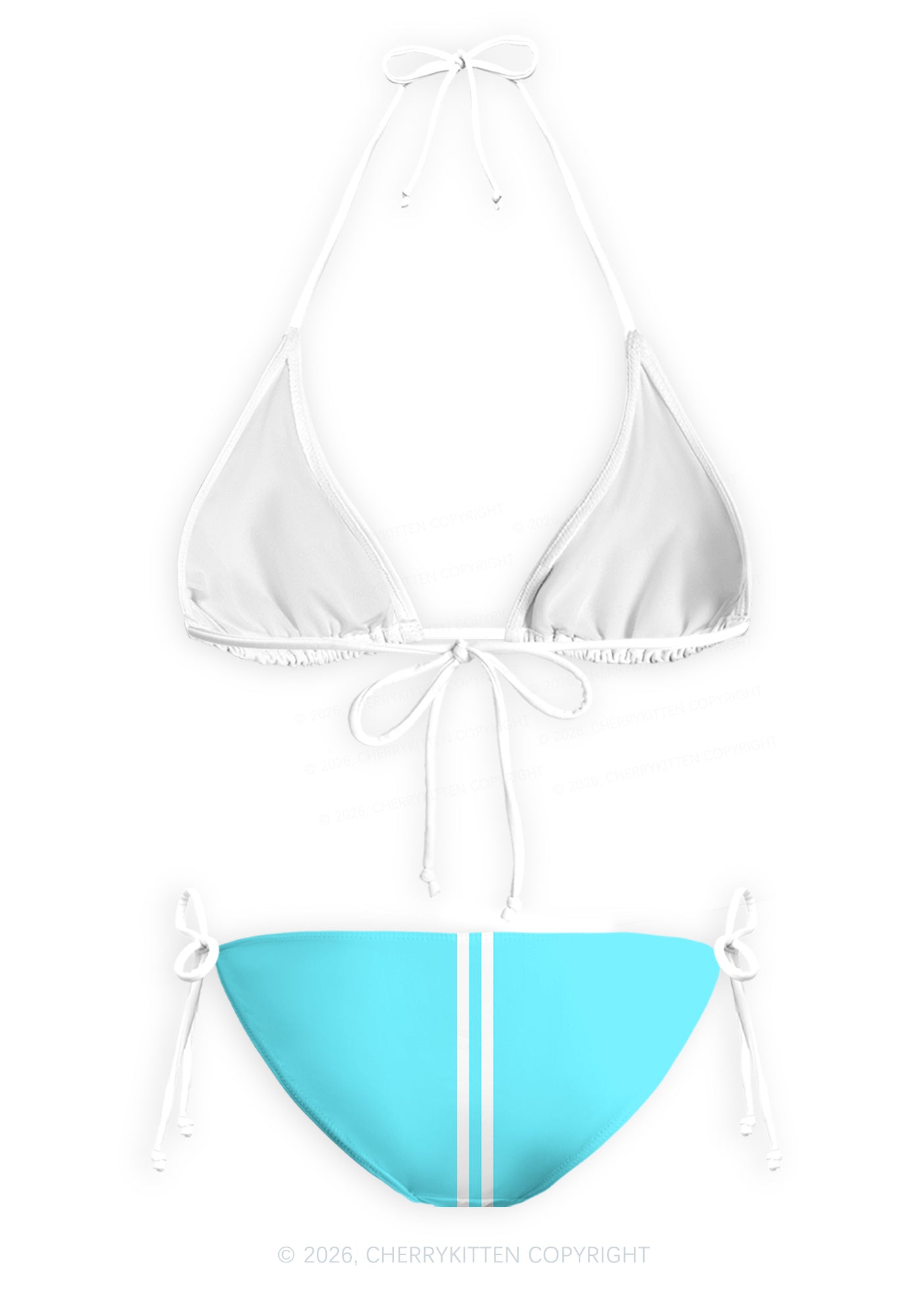 Mint Green Alpha Male Y2K Print Bikini Set Cherrykitten
