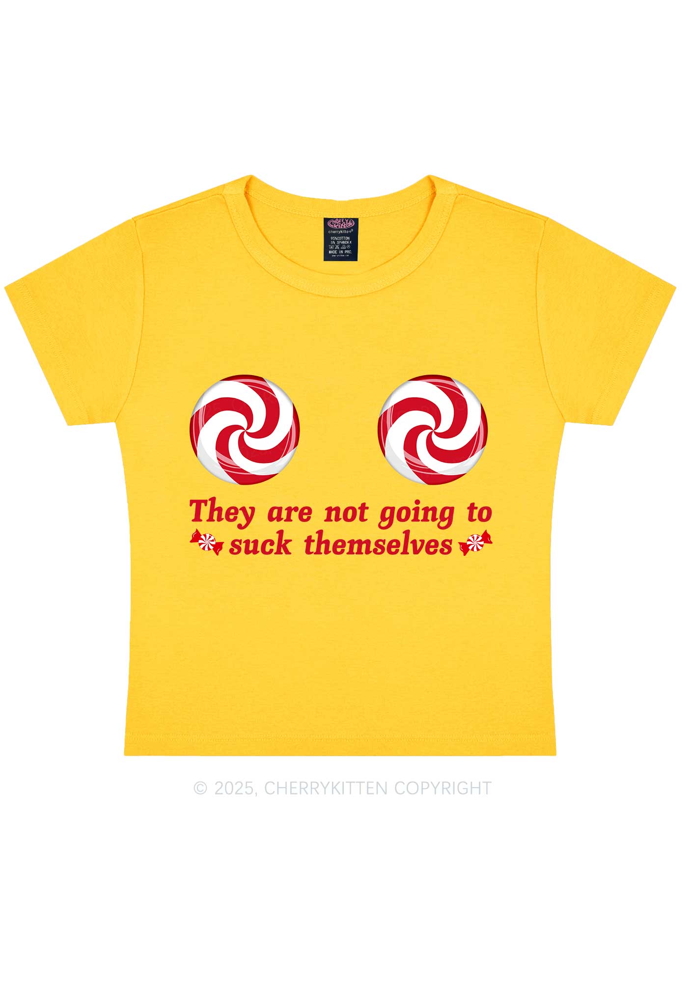 Christmas Suxk Themselves Y2K Baby Tee Cherrykitten