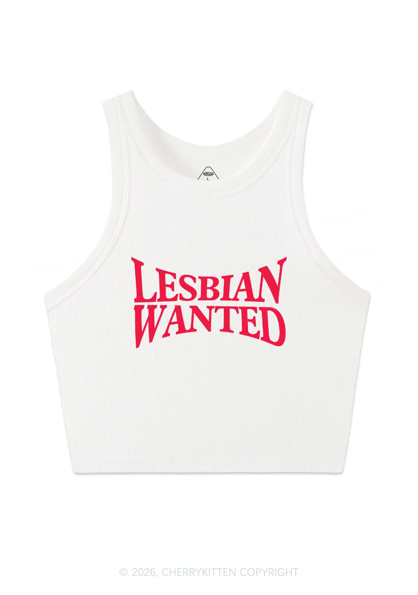 Lesbian Wanted Pride Y2K Crop Tank Top Cherrykitten