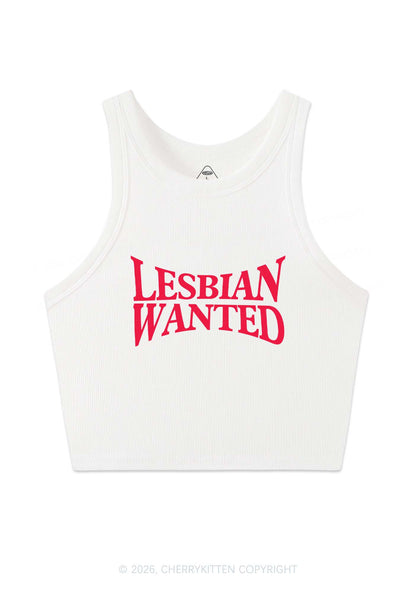 Lesbian Wanted Pride Y2K Crop Tank Top Cherrykitten