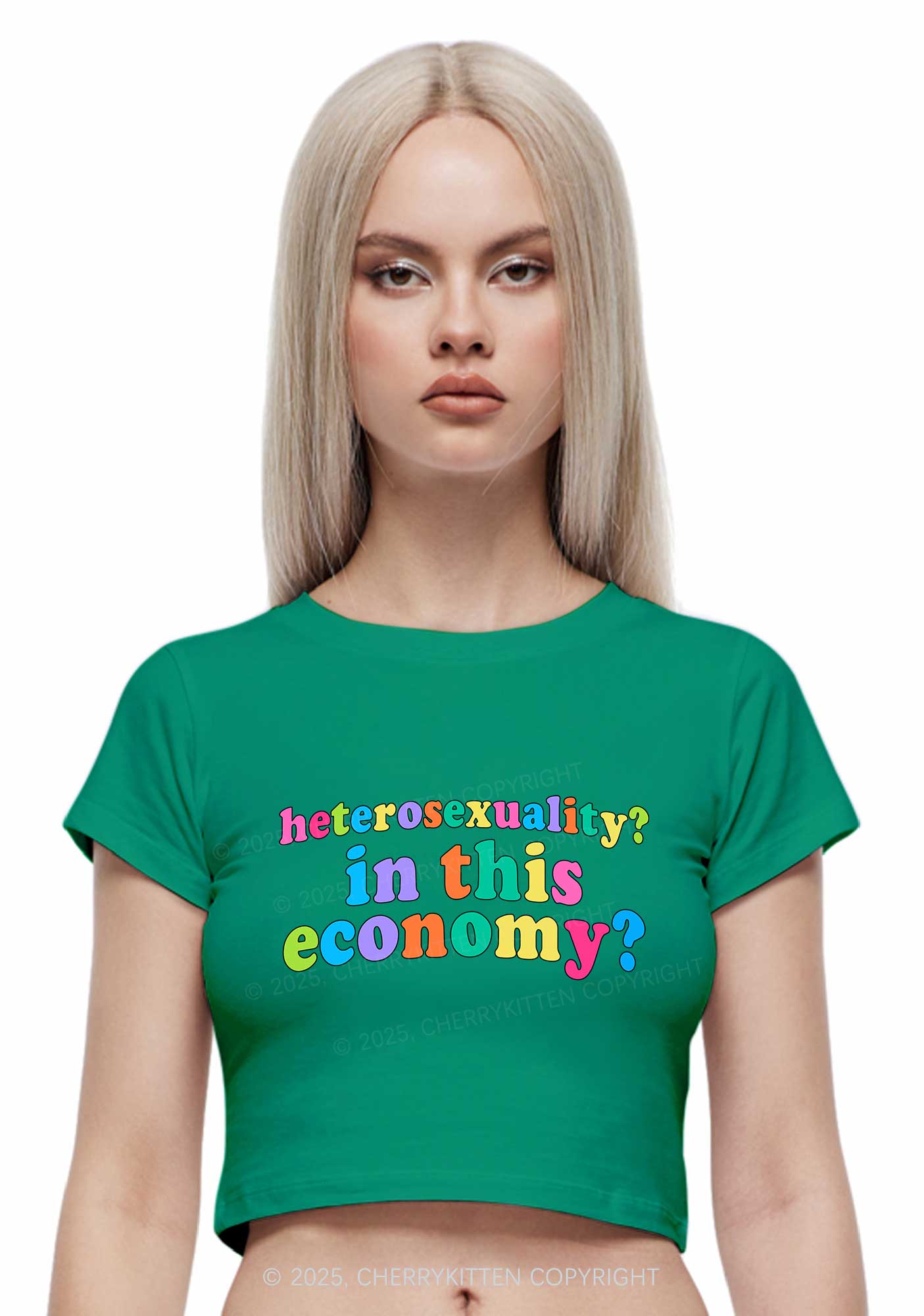Heterosexuality In This Economy Pride Y2K Baby Tee Cherrykitten