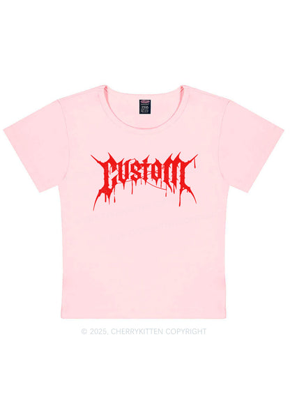 Custom Font Art Y2K Baby Tee Cherrykitten