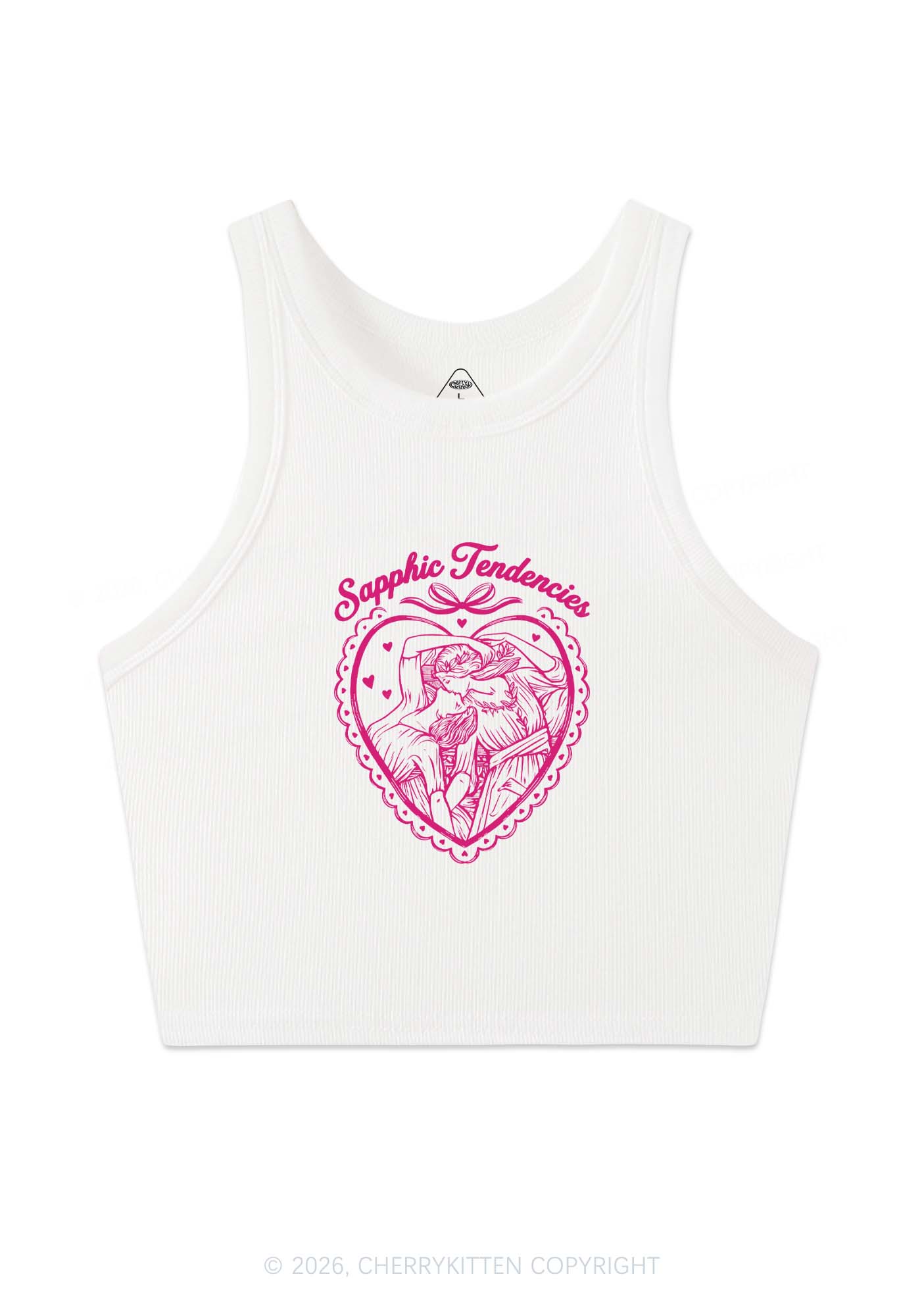 Sapphic Tendencies Art Pride Y2K Crop Tank Top Cherrykitten