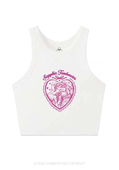 Sapphic Tendencies Art Pride Y2K Crop Tank Top Cherrykitten