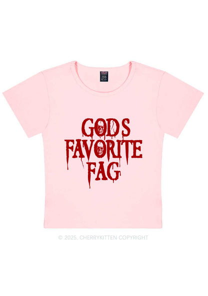 Halloween Gods Favorite Fag Pride Y2K Baby Tee Cherrykitten