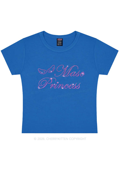 Rhinestone Masc Princess Pride Y2K Baby Tee Cherrykitten