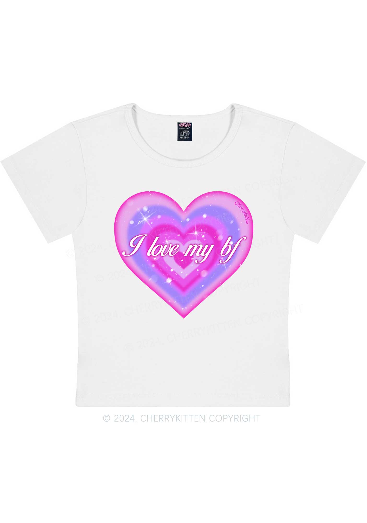 I Love My BF Heart Y2K Valentine's Day Baby Tee Cherrykitten