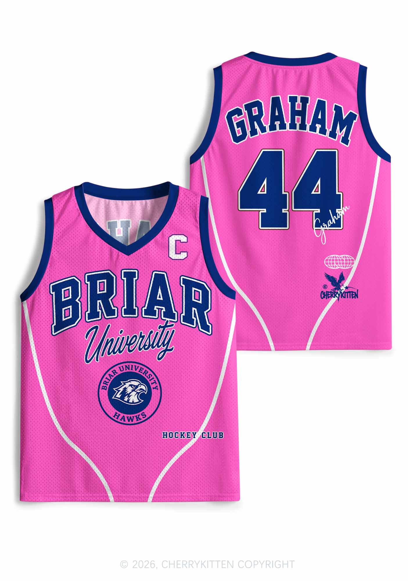 Pink Hockey Team GG Y2K Sport Jersey Tank Cherrykitten