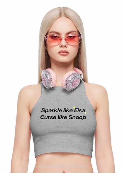 Sparkle Like Princess Y2K Crop Tank Top Cherrykitten