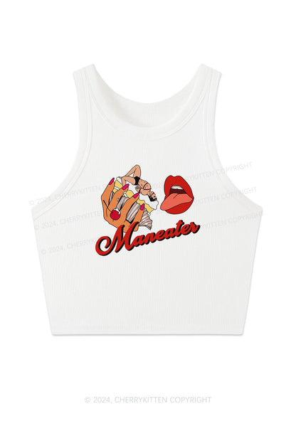 Maneater Mouth Y2K Crop Tank Top Cherrykitten