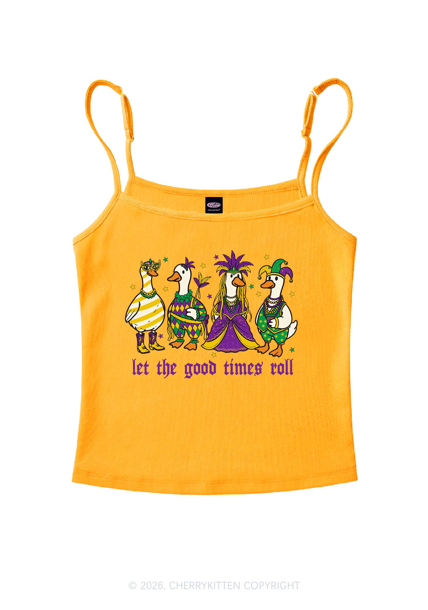 Let The Good Times Roll Y2K Spaghetti Strap Cami Cherrykitten