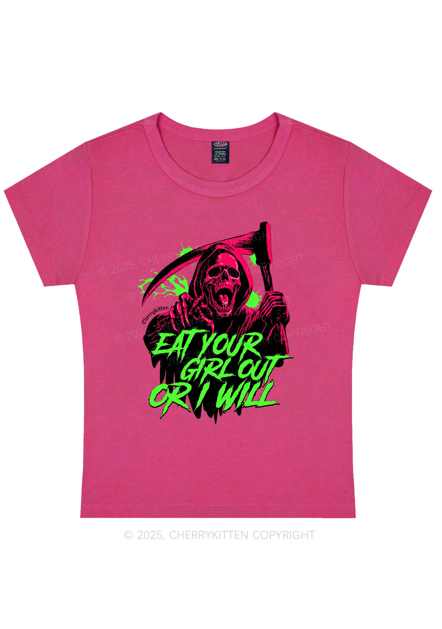 Hallowen Ghost Eat Your Girl Out Y2K Baby Tee Cherrykitten