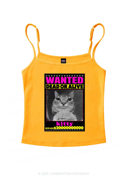 Custom Wanted Kitten Y2K Spaghetti Strap Cami Cherrykitten