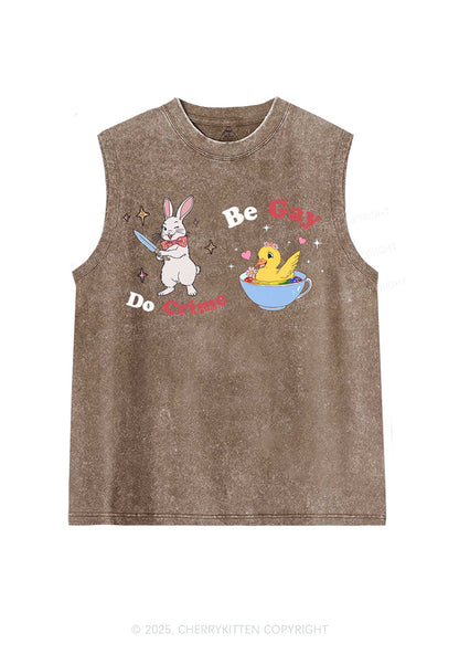 Be Gay Do Crime Pride Y2K Washed Muscle Tank Cherrykitten
