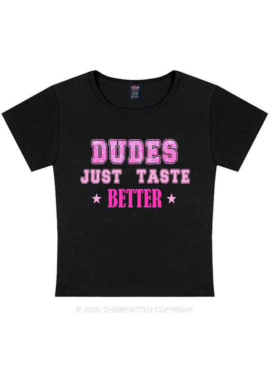 Dudes Just Taste Better Pride Y2K Baby Tee Cherrykitten