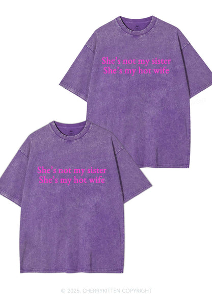Shes Not My Sister Y2K Valentine's Day Washed Tee Cherrykitten