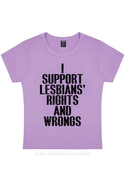 Support Lesbians Rights Pride Y2K Baby Tee Cherrykitten