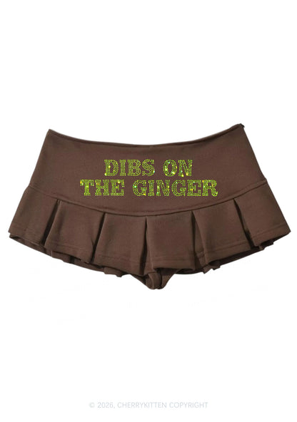 Rhinestone Dibs On The Ginger St Patricks Y2K Mini Pleated Skirts Cherrykitten