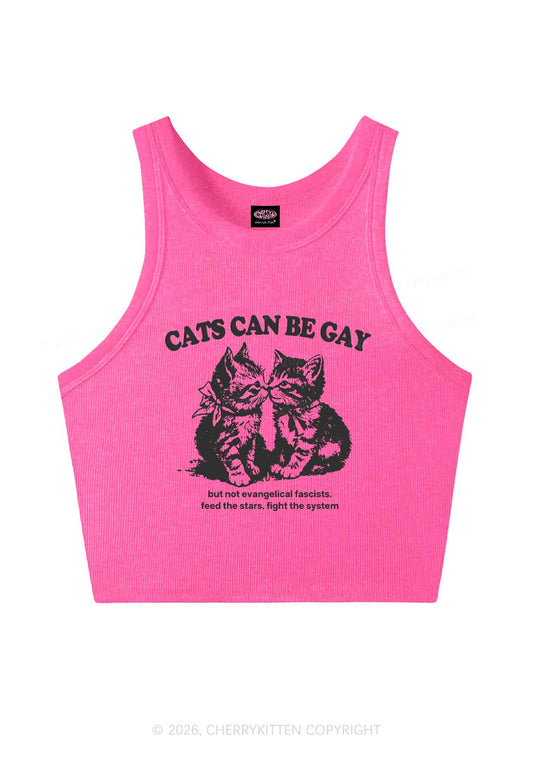 Cat Can Be Gay Pride Y2K Crop Tank Top Cherrykitten