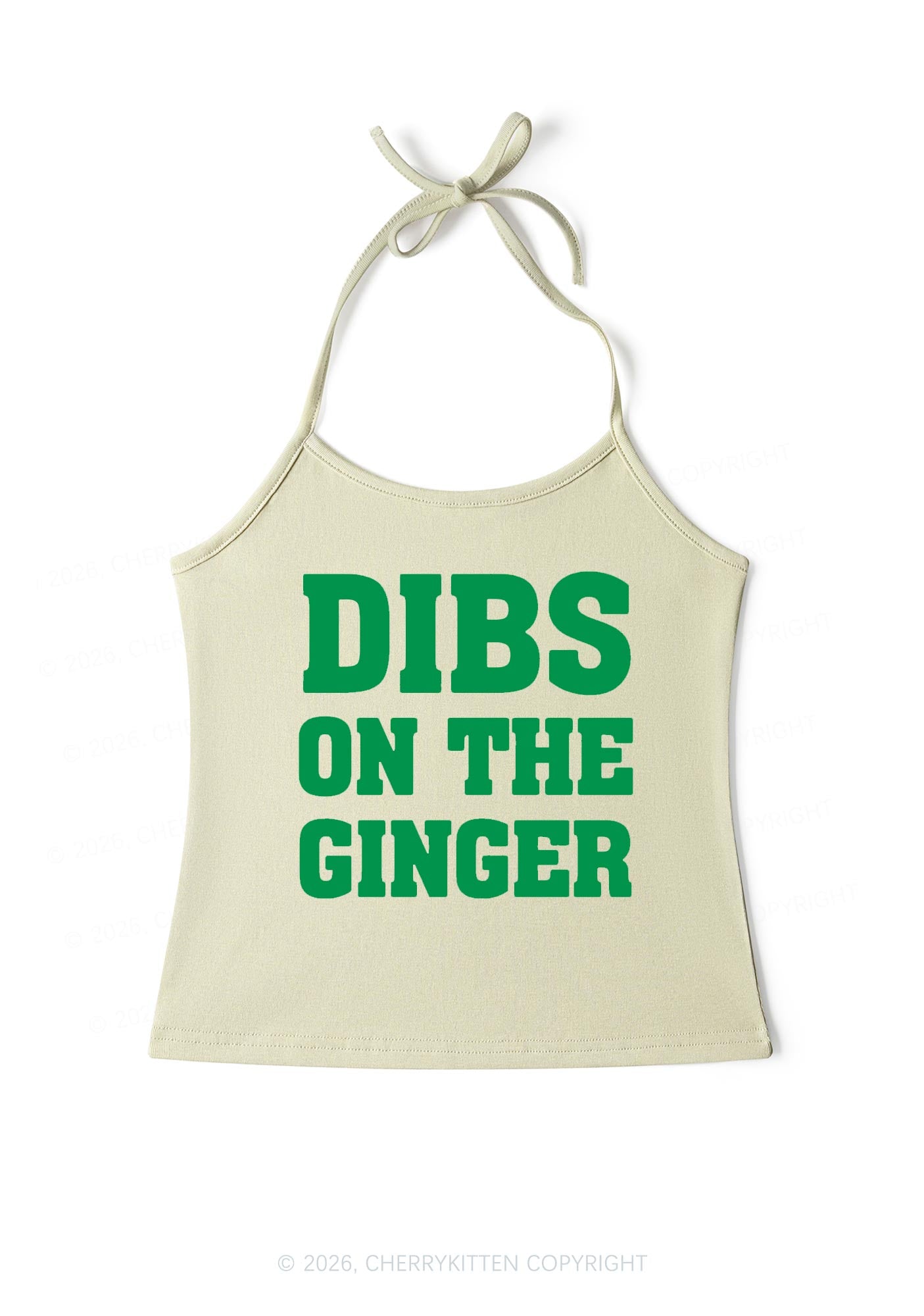 Dibs On The Ginger St Patricks Y2K Halter Neck Cami Cherrykitten