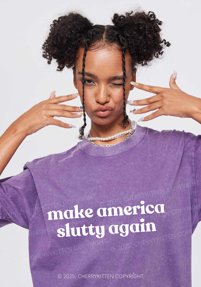 Make America Slxtty Again Y2K Washed Tee Cherrykitten