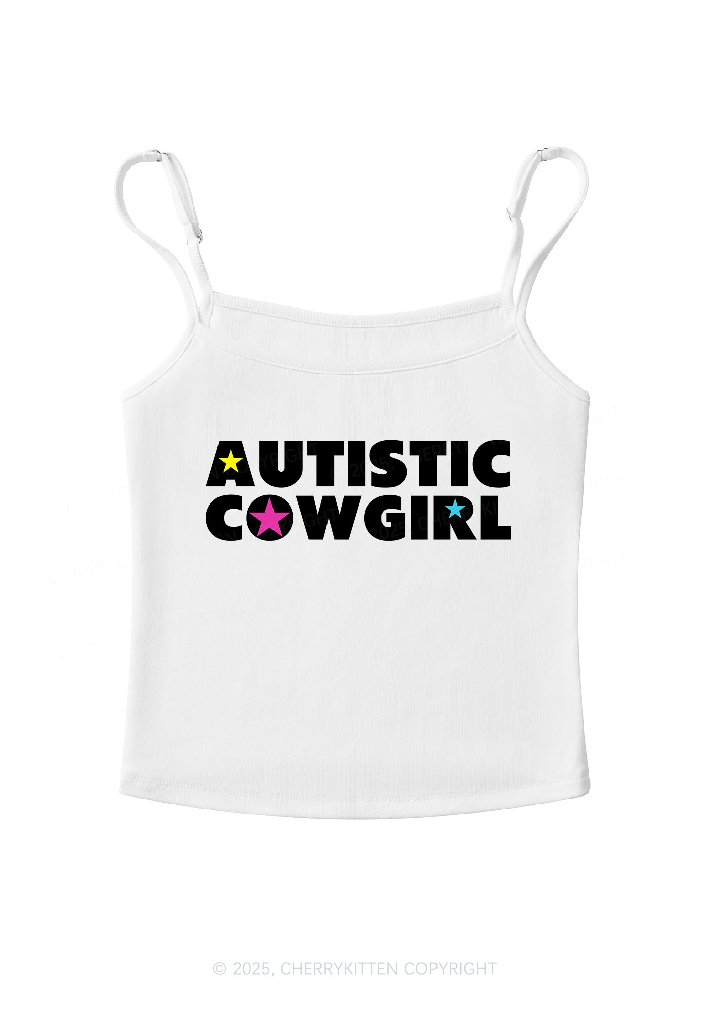 Autistic Cowgirl Y2K Spaghetti Strap Cami Cherrykitten