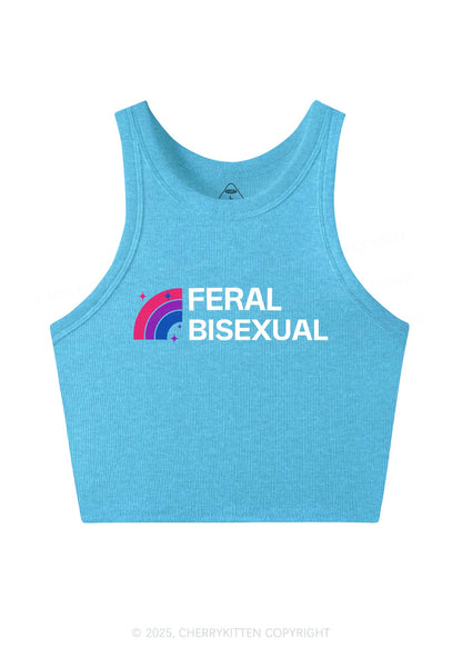 Feral Bisexual Pride Y2K Crop Tank Top Cherrykitten