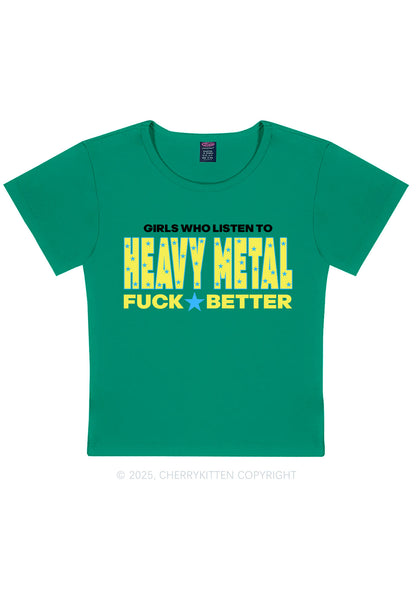 Girls Listen Heavy Metal Y2K Baby Tee Cherrykitten
