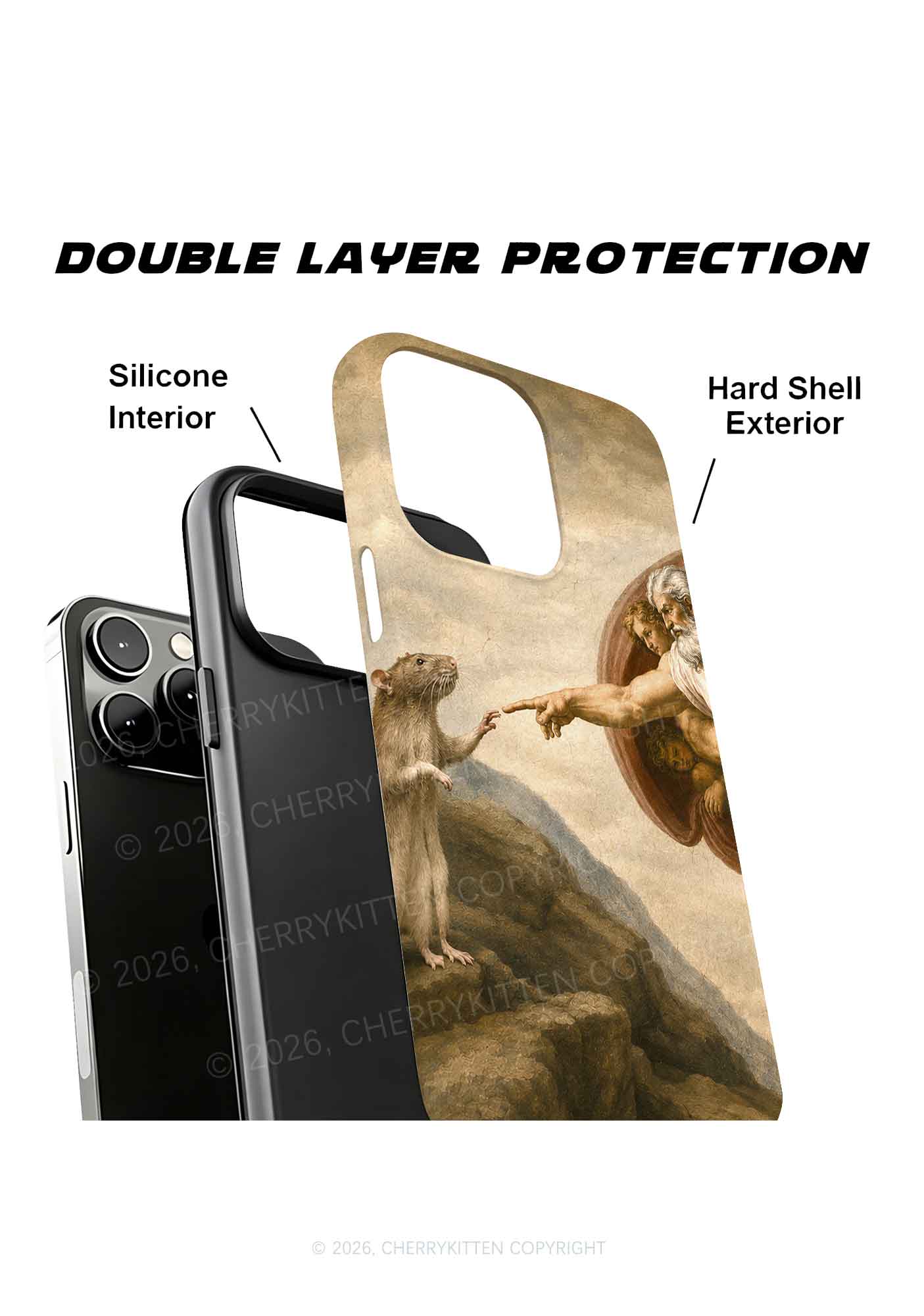 God Hand Touching Rat Y2K Phone Case Cherrykitten