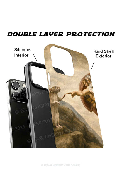 God Hand Touching Rat Y2K Phone Case Cherrykitten