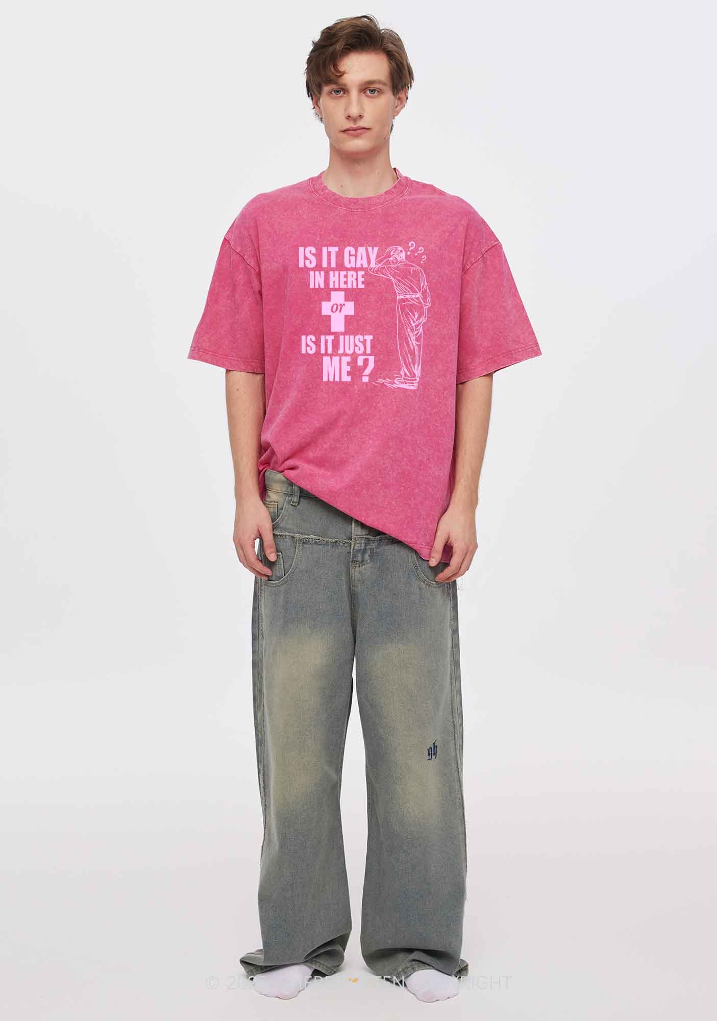 Is It Gay In Here Pride Y2K Shirts Washed Tee Cherrykitten