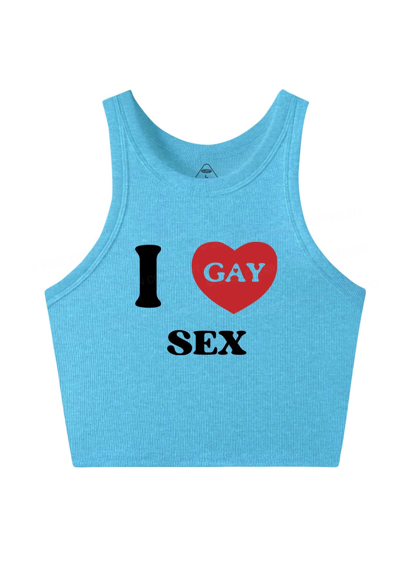 I Love Sx Gay Pride Y2K Crop Tank Top Cherrykitten