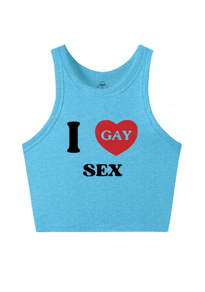 I Love Sx Gay Pride Y2K Crop Tank Top Cherrykitten