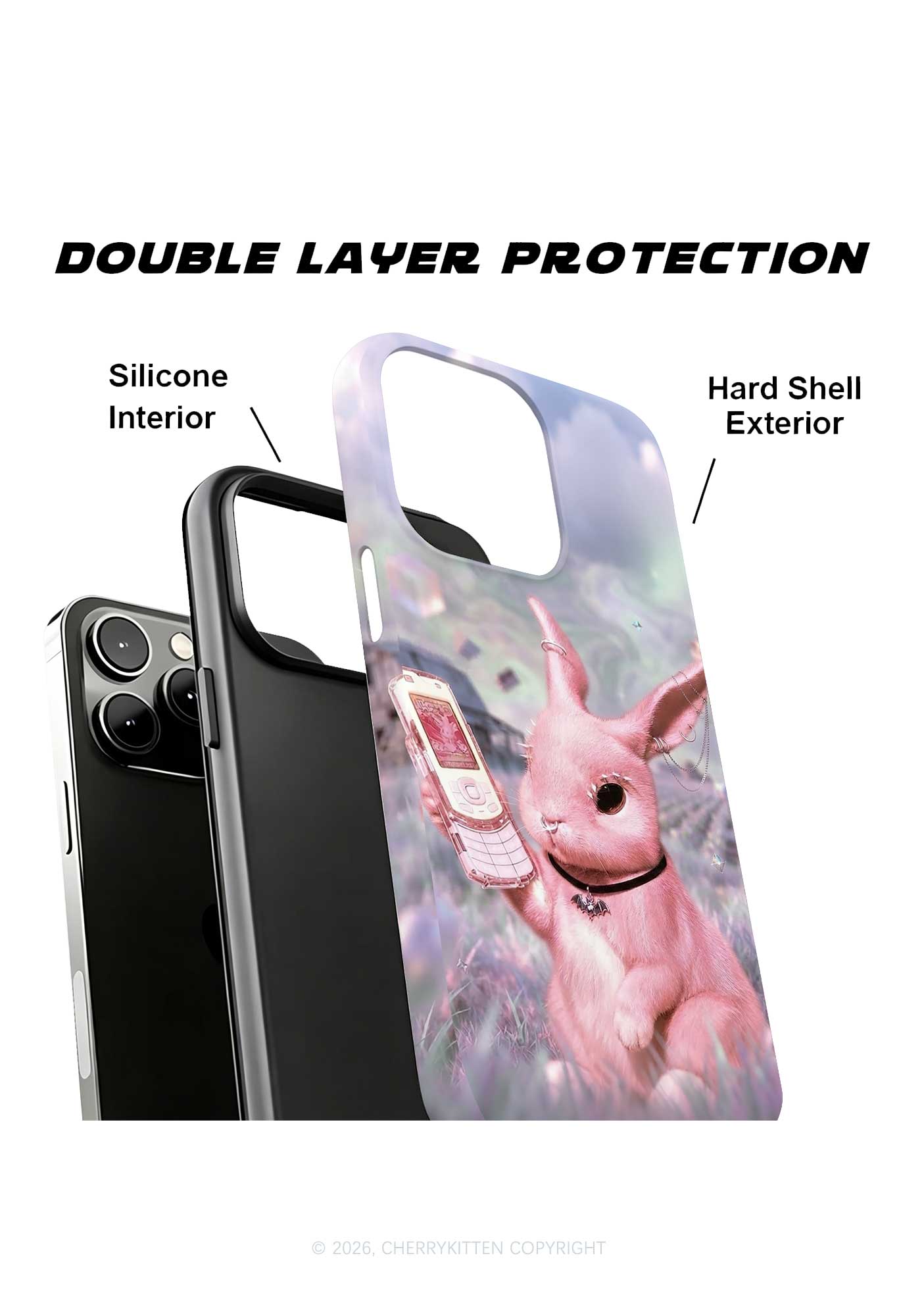 Pink Gothic Bunny Y2K Phone Case Cherrykitten