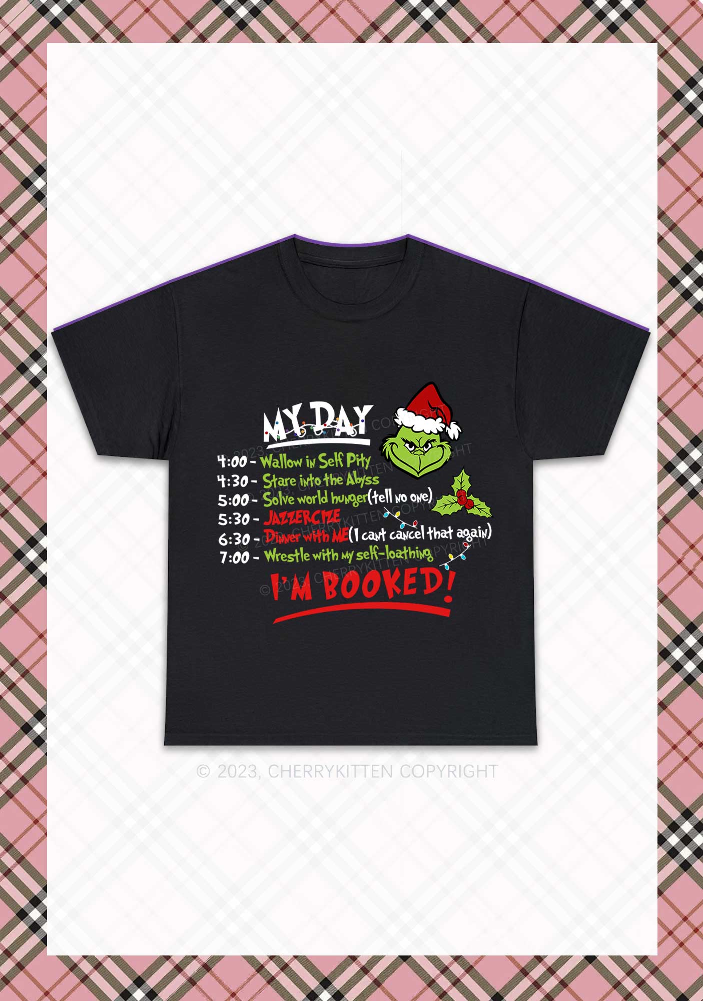 My Day I'm Booked Christmas Chunky Shirt Cherrykitten