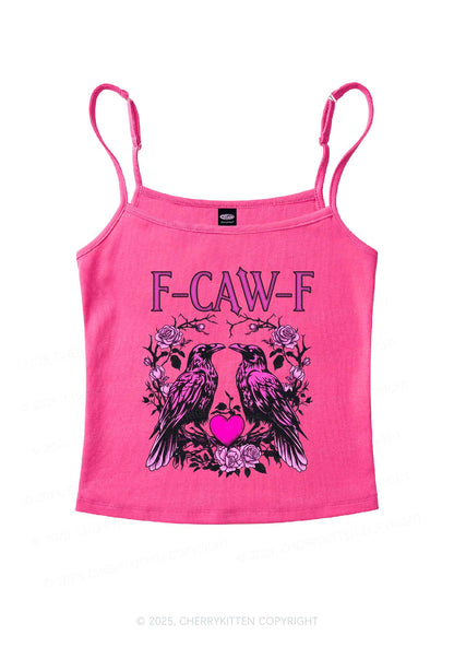 F CAW F Pink Ravens Valentine's Day Y2K Spaghetti Strap Cami Cherrykitten