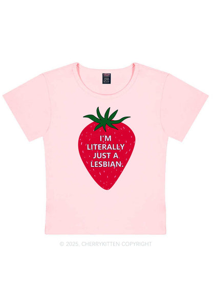 Lesbian Strawberry Pride Y2K Baby Tee Cherrykitten