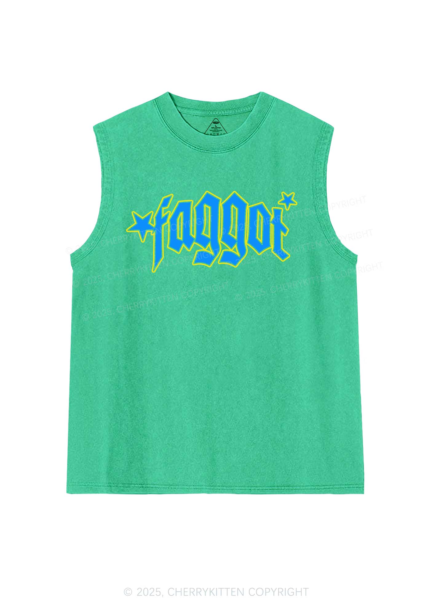 Faggot Stars Pride Y2K Washed Muscle Tank Cherrykitten