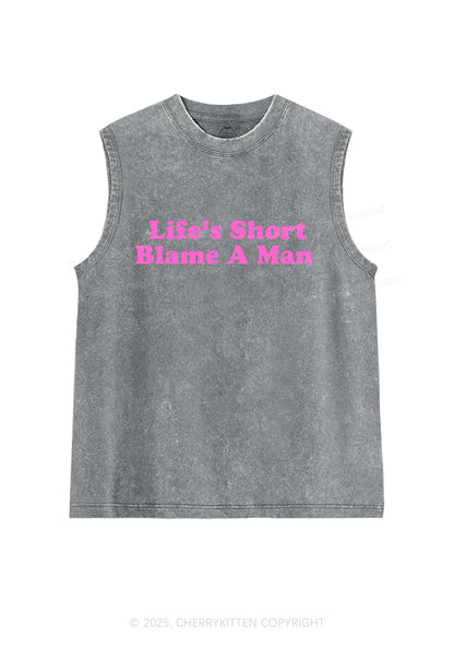 Blame A Man Y2K Washed Muscle Tank Cherrykitten