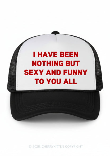 I Have Been Funny Y2K Colorblock Trucker Hat Cherrykitten