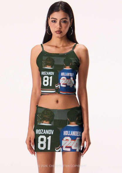 Couple Jersey HR Y2K Print Mini Skirt Cherrykitten