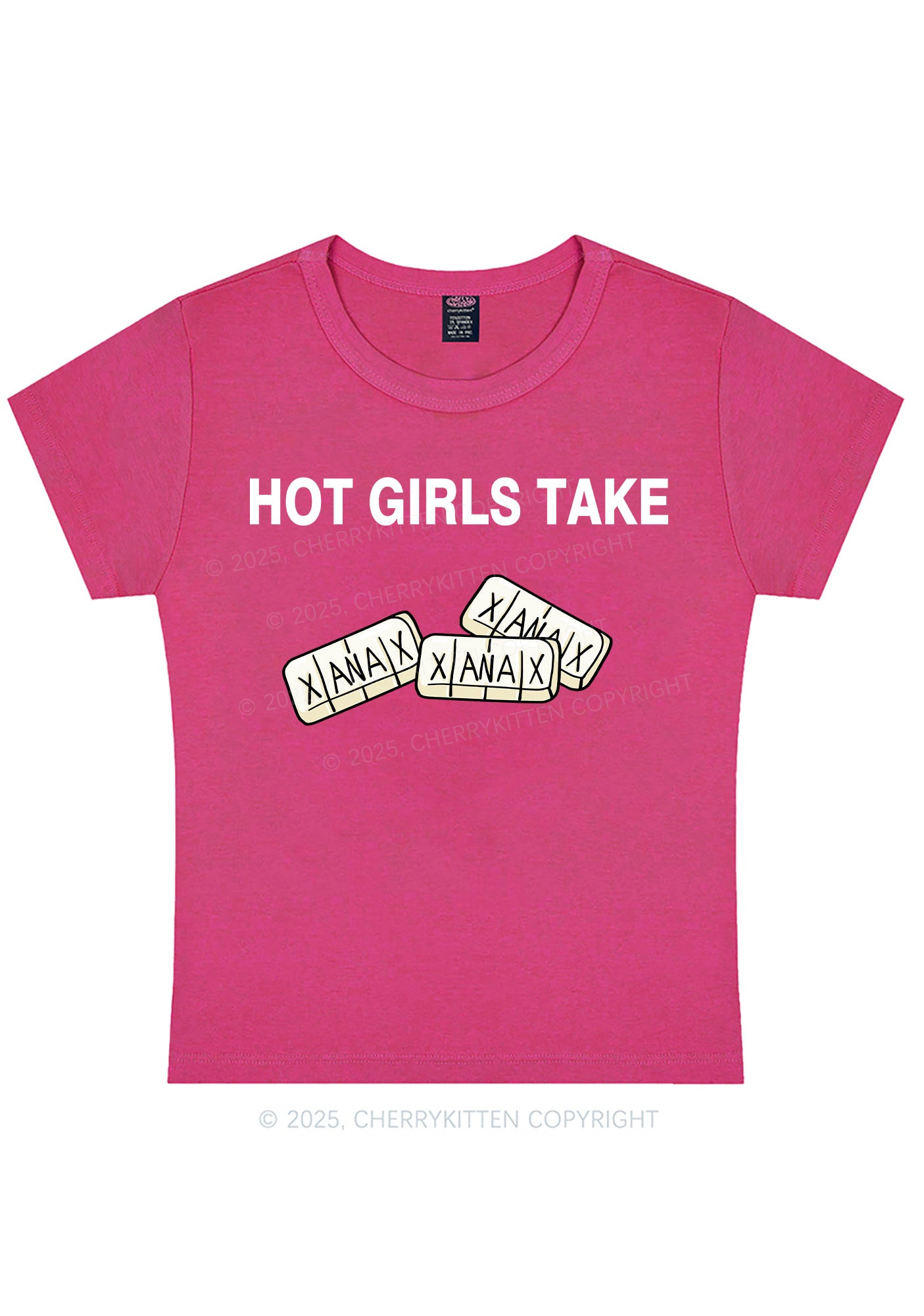 Hot Girls Take Xanax Y2K Baby Tee Cherrykitten
