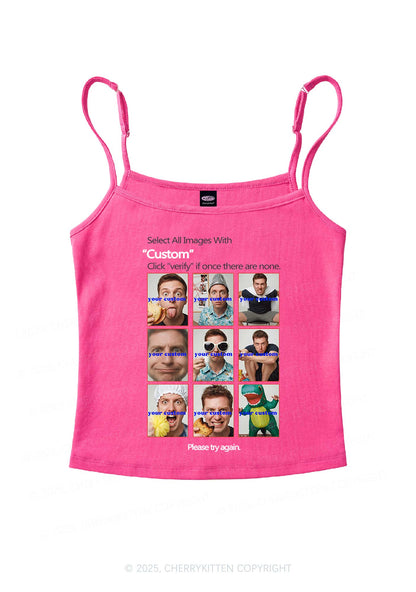 Custom Photo Verification Code Y2K Spaghetti Strap Cami Cherrykitten