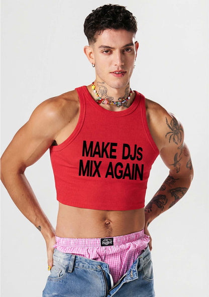 Make DJs Mix Again Y2K Crop Tank Top Cherrykitten